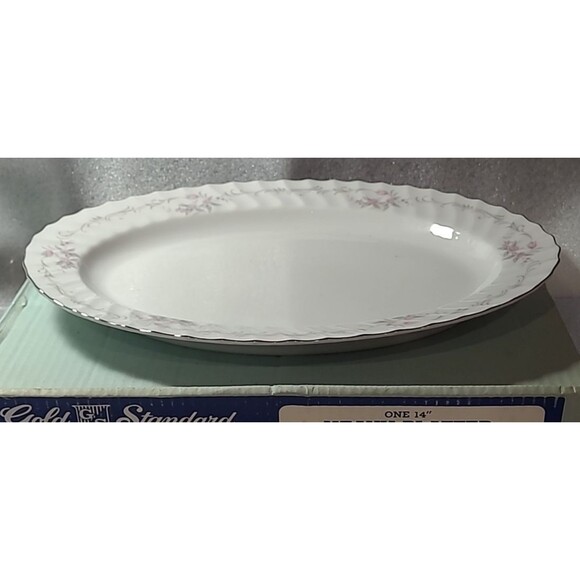 Gold Standard 14"  Serving Plate Genuine Porcelain China Made in Japan MCM - Picture 2 of 4